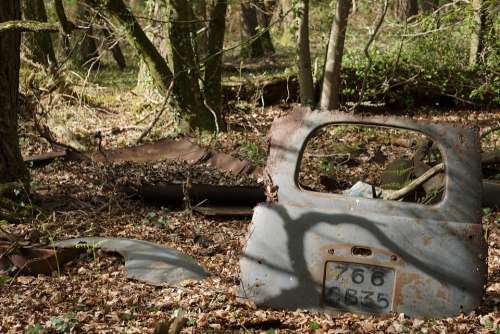Car Carcass Abandonment Wreck Rugged Abandoned