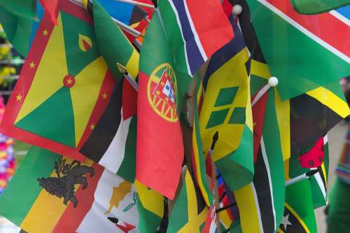 Caribbean Flags Jamaica Grenada Country Color