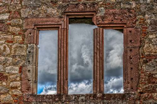 Castle Old Window Frame Masonry Architecture