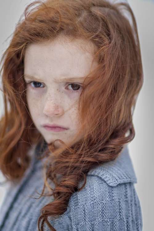 Child Portrait Girl Person Freckles Brown Purity