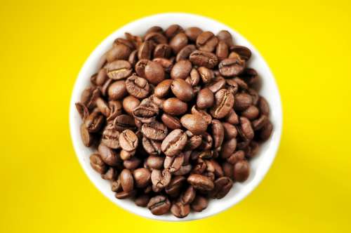 Coffee Coffee Beans Cup Espresso Yellow Plate