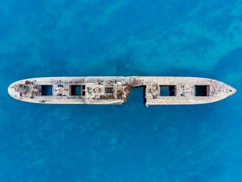 Costinesti Aerial Photography Mavic2 Sea Blue Ship
