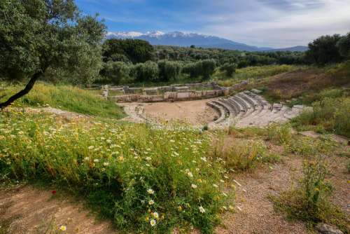 Crete Greece Amphitheater Antiquity Historically