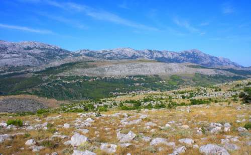 Croatia Landscape Mountains Nature Summer