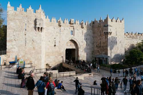 Damascus Gate Israel Ancient Gate Old City People