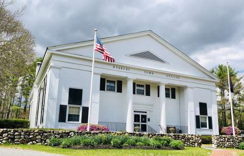 Duxbury Town Hall Ma South Shore New England Flag