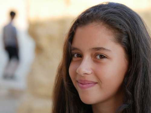 Egyptian Girl Class Teenager Pretty Youth Smiling