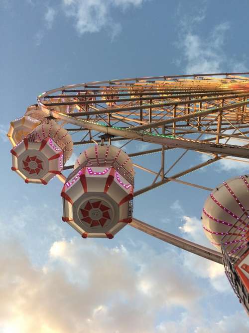 Fair Wheel Ferris Wheel Colorful Festival Fun