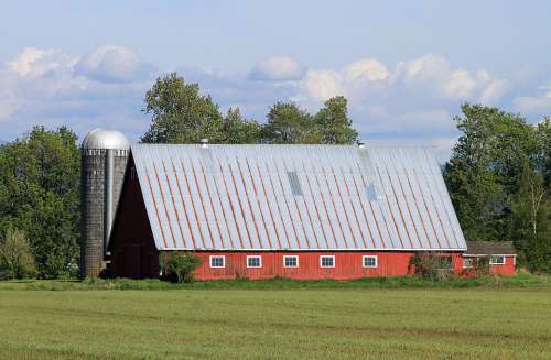 Farm Barn Silo Countryside Agriculture Field