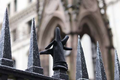 Fence Glove Church Gesture