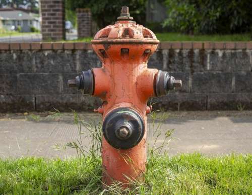 Fire Hydrant Orange Water Extinguish Fire