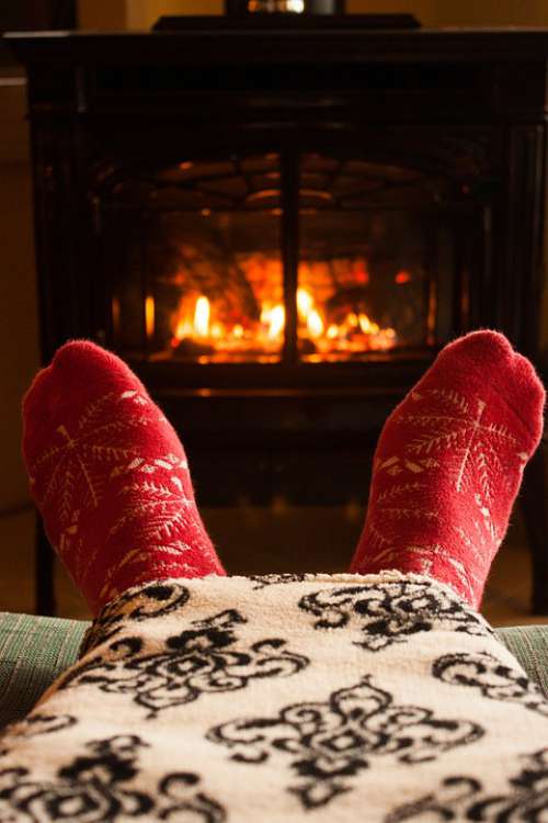 Fireplace Sock Fire Cozy Warm Warm Clothes