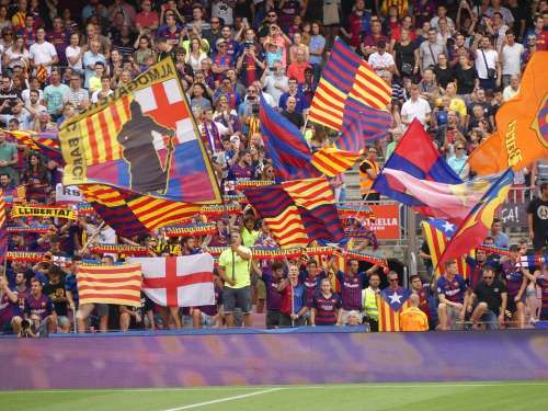 Football Stadium Fans Barcelona Arena Team Human