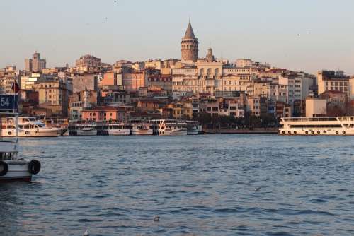 Galata Istanbul Marine Tower Turkey Landscape