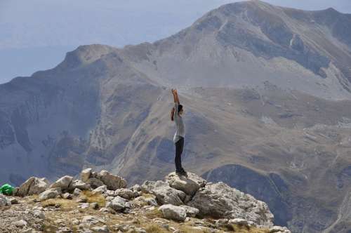 Girl Woman Person Rocks Mountain Freedom
