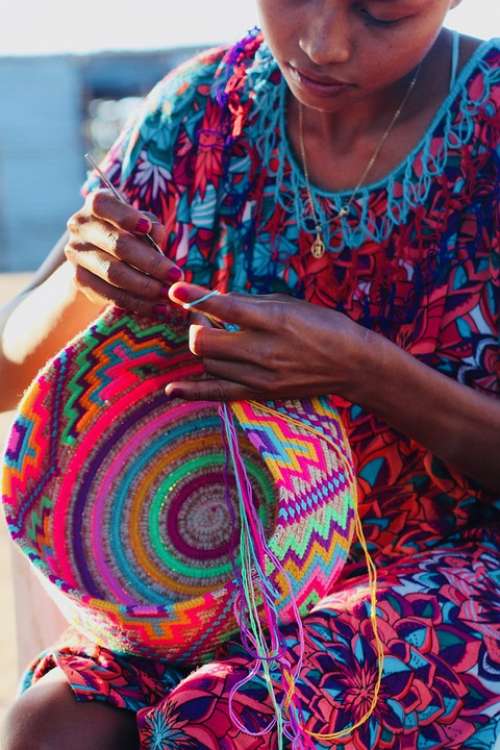 Girl Wayuu Indian Culture Colombia Mochilas Bag