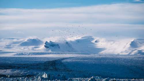 Glacier Ice Snow Mountains Frozen Wind Dramatic