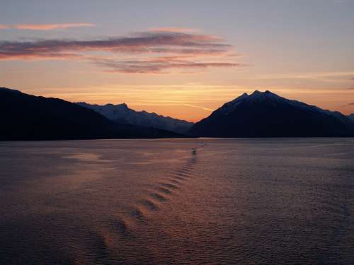 Glacier Bay Sunset Alaska Glacier National Park