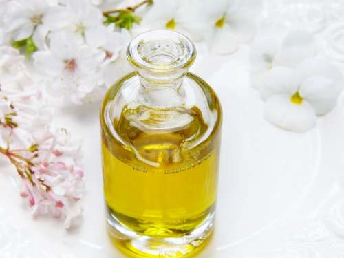 Glass Bottle Oil Wellness Flowers Massage