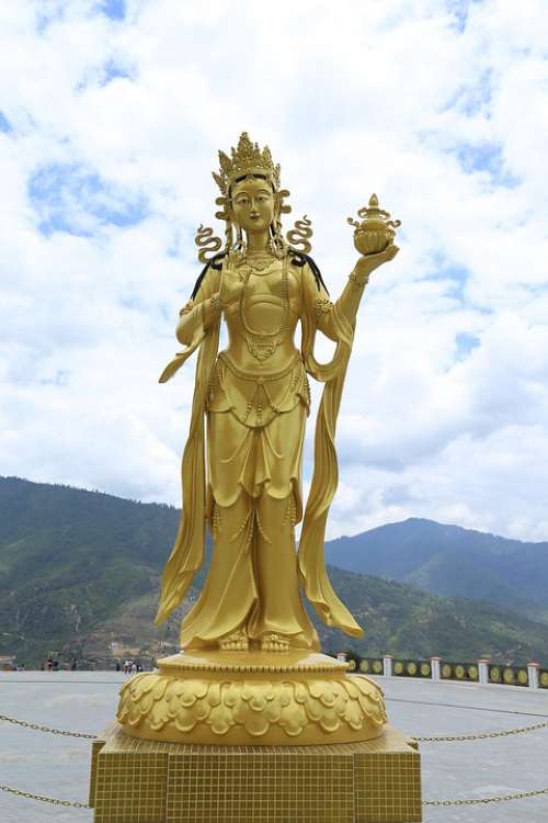 Goddess Bhutan Statue Buddhism Culture Spiritual