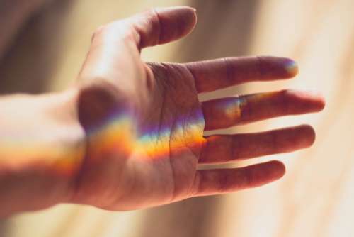 Hand Rainbow Light Palm Touch Wallpaper For Girls
