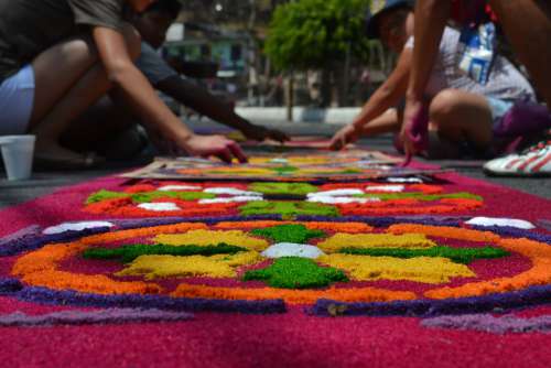 Holy Week Guatemala Kids Procession Handmade Hands