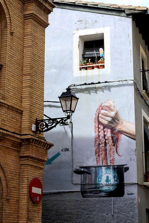 House Window Facade Graffiti Art Urban Street