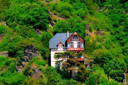 House Mountain Landscape Nature Rhine Valley