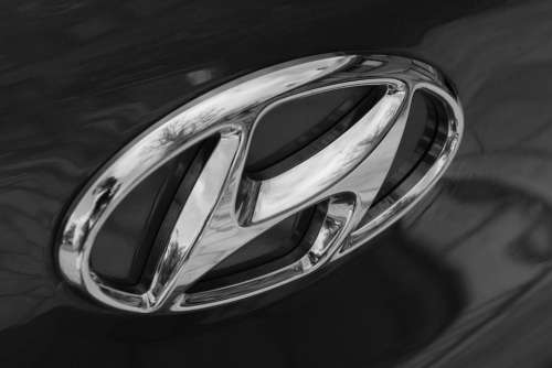 Hyundai Logo Shape Sign Car Black Dark Auto