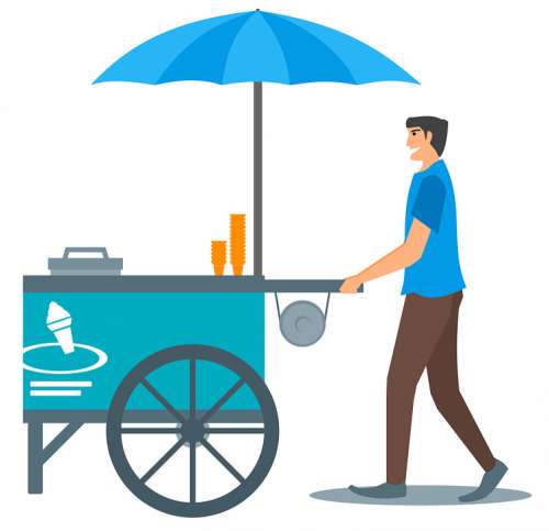 Ice Cream Cone Cart Umbrella Ice Cream Cone Sweet