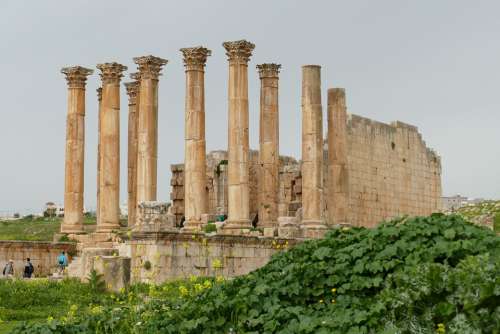 Jordan Jerash Gerasa Ruin Pillar Antiquity Temple