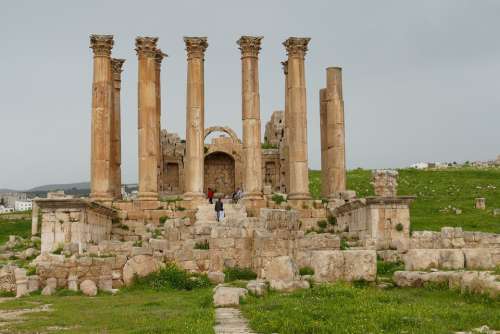 Jordan Jerash Gerasa Ruin Pillar Antiquity Temple