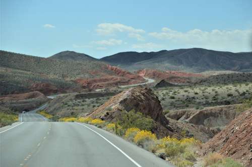 Landscape Nevada Desert Travel Highway Nature