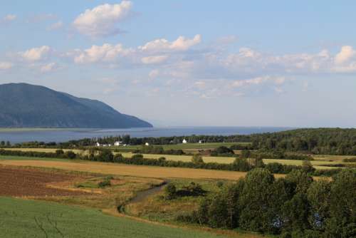 Landscape River Nature Québec Summer Sky Canada