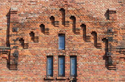 Latvia Liepaja Building Facade Brick Wall