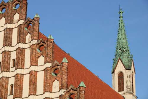 Latvia Riga Church Spire Roof Tiled Tile