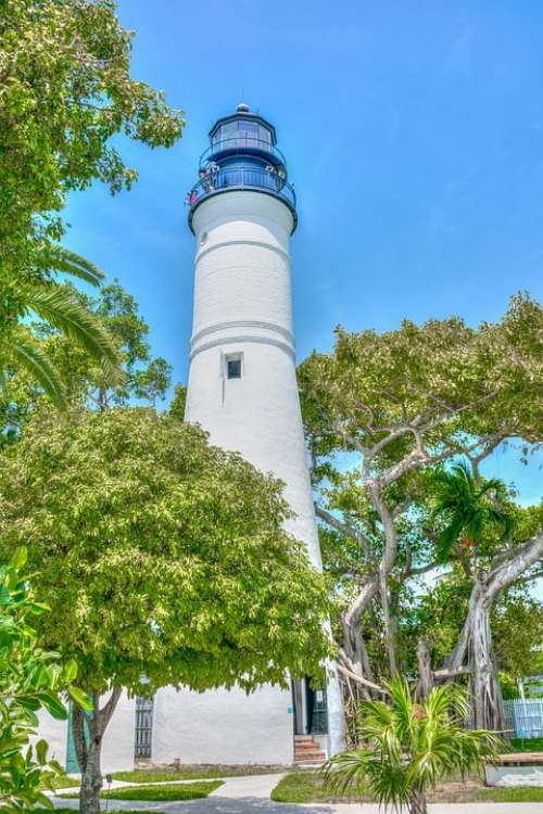 Light House Key West Florida Sky Nature Usa