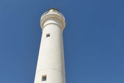 Lighthouse White Sky Blue Sicily
