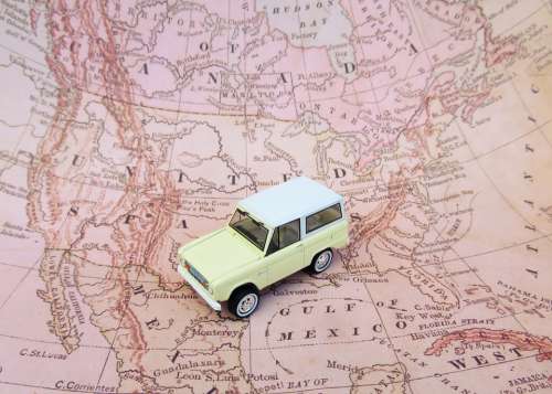Map Car Toy Road Trip Ford Bronco North America