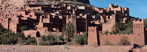 Morocco Kasbah Desert Berber Sky Red Blue Sand