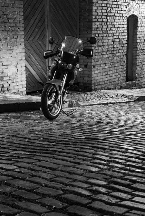 Motorbike Monochrome City Black Vehicle