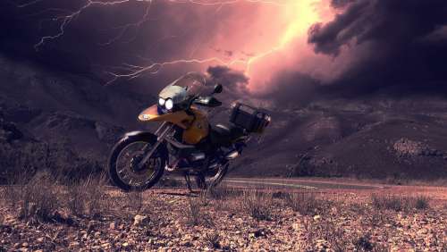 Motorcycle Storm Weather Night Western Cape Pass