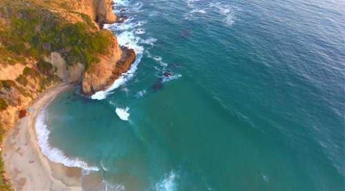 Ocean Beach Coast Sunset Nature Drone Aerial