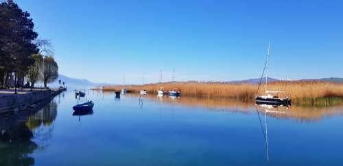 Ohrid Lake Lake North Macedonia Boath Macedonian