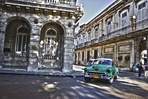 Old Car City Havana Cuba Car Vehicle Transport