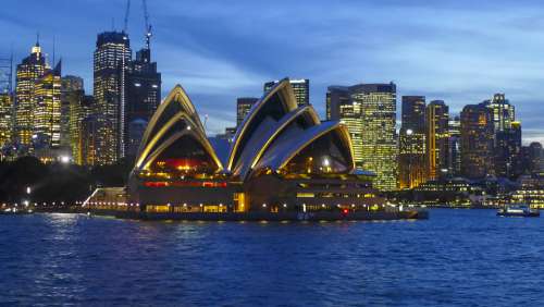 Opera Sydney Australia Night View