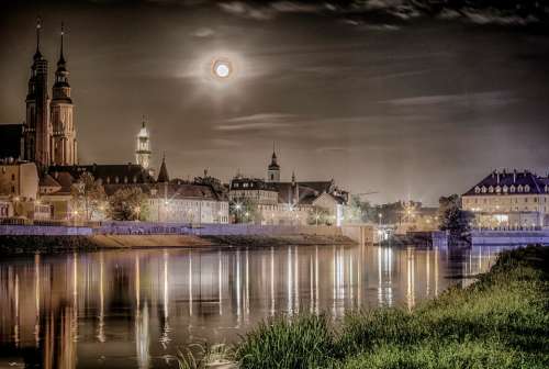 Opole Panorama Of The City Measles Night