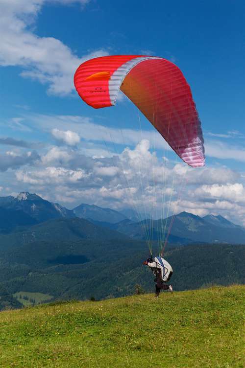 Paraglider Sky Paragliding Freedom Clouds People