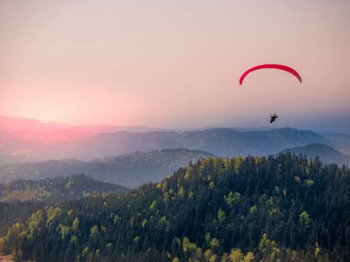 Paragliding Black Forest Flying Freedom Blue Sky
