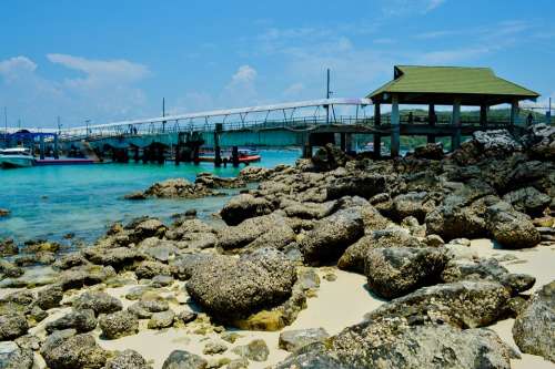Pierce Beach Thailand Resort Stones Sand Pier